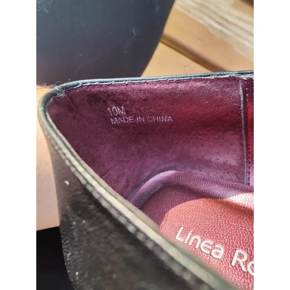 Vintage black leather Y2K Booties sz 10 by linea roma